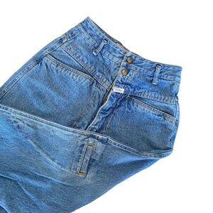 Marithe Francois Girbaud 25x29 High Waist Retro Designer Blue Stone Wash Jeans 4